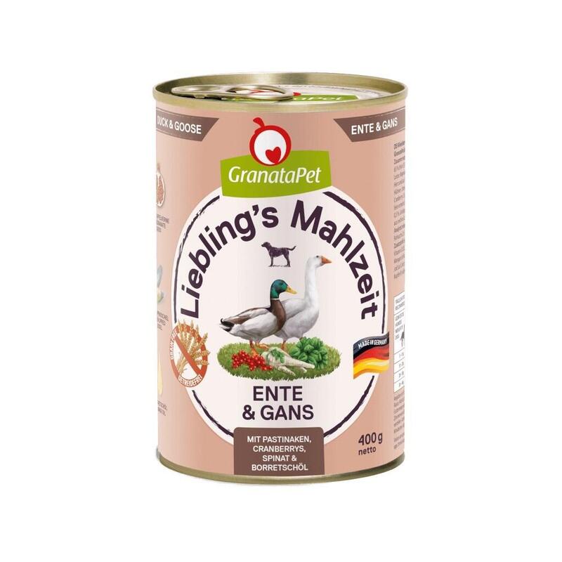 granatapet-liebling-s-mahlzeit-duck-and-goose-comida-humeda-para-perros-800g