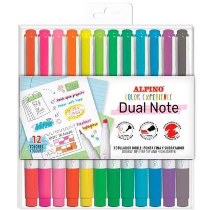 alpino-rotuladores-dual-note-punta-fina-y-punta-biselada-csurtidos-estuche-12-ud