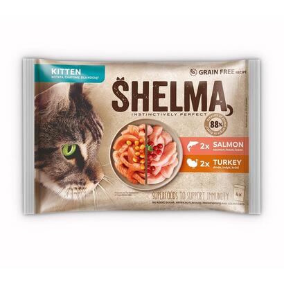 shelma-kitten-with-salmon-and-turkey-in-sauce-comida-humeda-para-gatos-4x85g