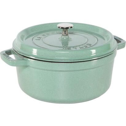 staub-la-cocotte-24cm-rund-salbeigrun-gusseisen