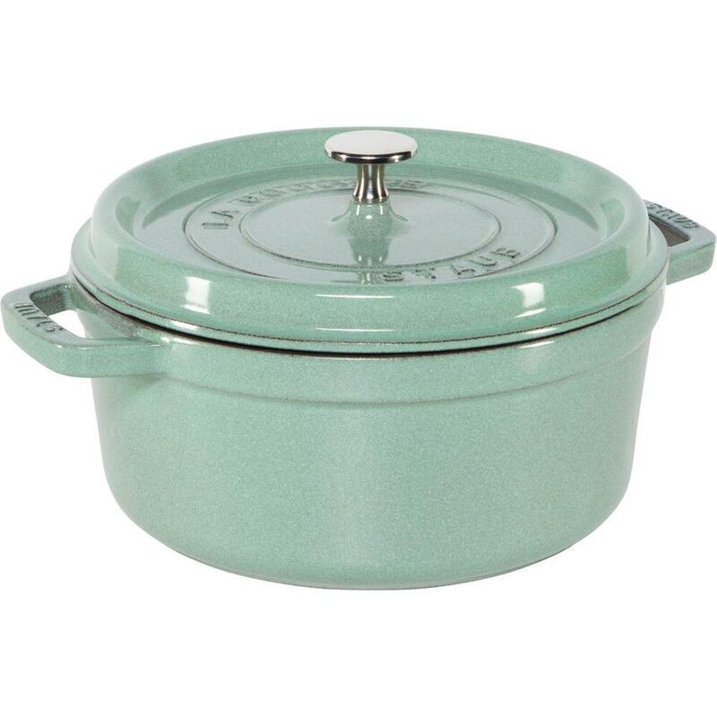 staub-la-cocotte-24cm-rund-salbeigrun-gusseisen