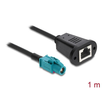 delock-90700-cable-coaxial-1-m-hsd-z-rj-45-negro-azul
