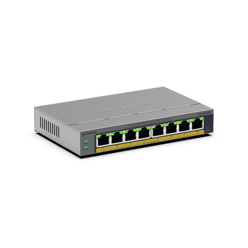 netgear-gs108epp-no-administrado-gigabit-ethernet-101001000-energia-sobre-ethernet-poe-montaje-en-paredescritorio-gris