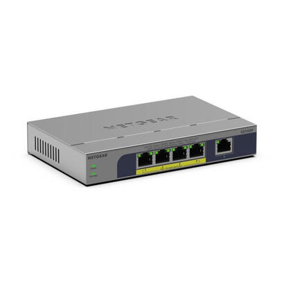 netgear-gs105p-no-administrado-gigabit-ethernet-101001000-energia-sobre-ethernet-poe-montaje-en-paredescritorio-gris
