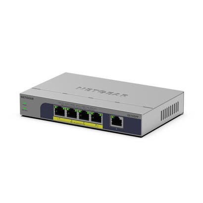 netgear-gs105pp-no-administrado-gigabit-ethernet-101001000-energia-sobre-ethernet-poe-montaje-en-paredescritorio-gris