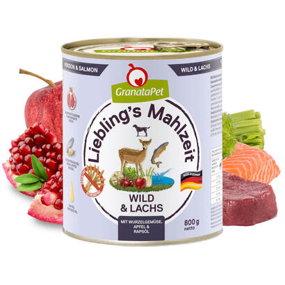 granatapet-liebling-s-mahlzeit-venison-and-salmon-comida-humeda-para-perros-800g