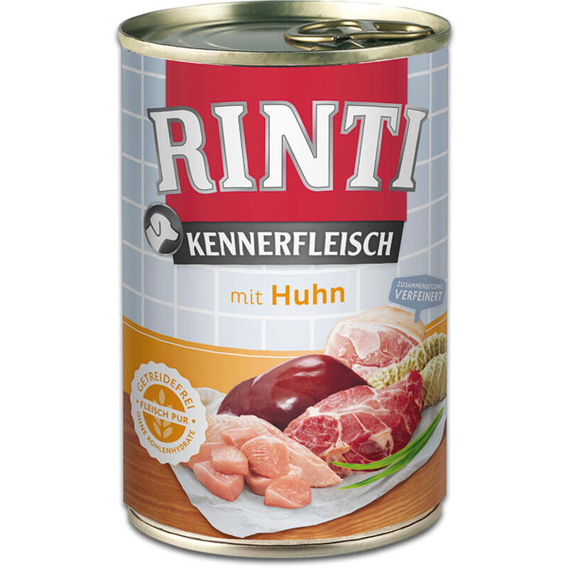 rinti-kennerfleisch-chicken-comida-humeda-para-perros-400g