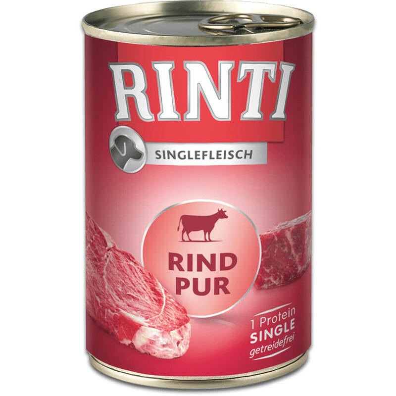 rinti-singlefleisch-pur-beef-comida-humeda-para-perros-400g