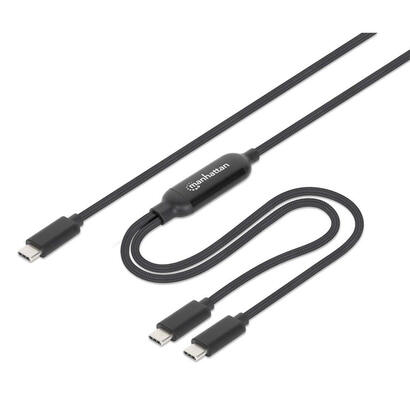manhattan-dual-usb-c-ladecable-100-w-2-m-negro