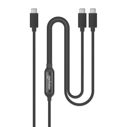 manhattan-dual-usb-c-ladecable-100-w-2-m-negro