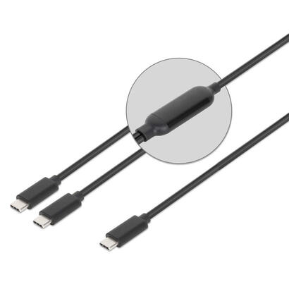 manhattan-dual-usb-c-ladecable-100-w-2-m-negro