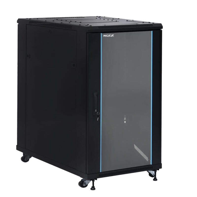 phasak-armario-rack-19-phasak-pro-22u-600x1000-montado-incluye-2-bandejas-de-19-regleta-electrica-19-juego-de-ruedas-ventilacion