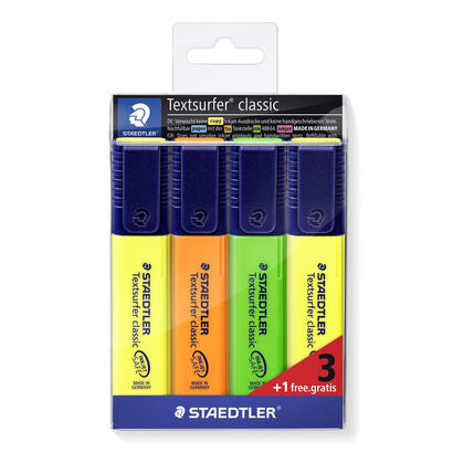 staedtler-textsurfer-classic-364-pack-de-4-marcadores-fluorescentes-secado-rapido-trazo-1-5mm-aprox-colores
