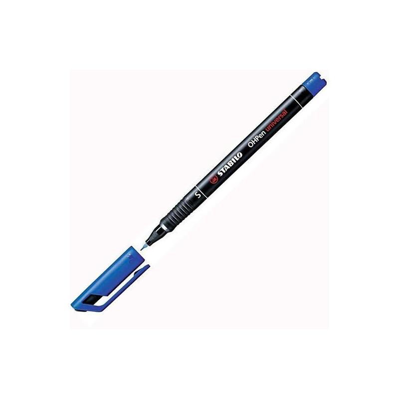 pack-de-10-unidades-stabilo-rotulador-permanentes-ohpen-universal-punta-super-fina-04mm-azul