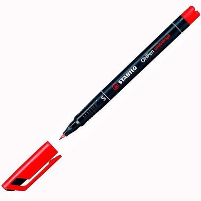 pack-de-10-unidades-stabilo-rotulador-permanentes-ohpen-universal-punta-super-fina-04mm-rojo