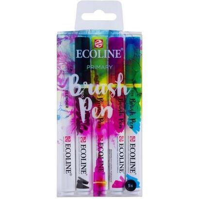 talens-ecoline-rotuladores-brush-pen-punta-pincel-colores-primarios-estuche-5-ud