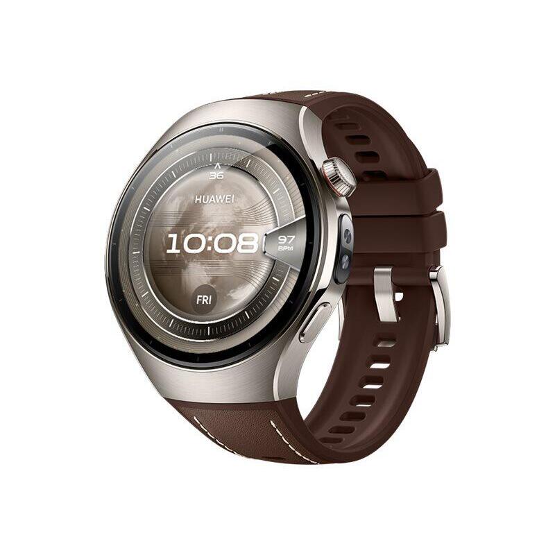 huawei-watch-5-46mm-fluorelastomer-brown-classic-strap-metal-body-rates-l29l