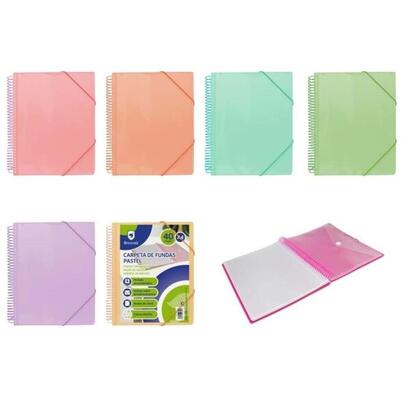 pack-de-6-unidades-bismark-carpeta-espiral-40-fundas-transparentes-polipropileno-tamaao-a4-espiral-plastica