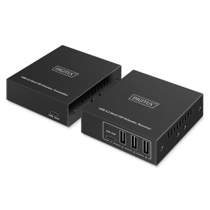 digitus-usb-extender-3xusb-a-1xusb-c-con-cat-cable-negro