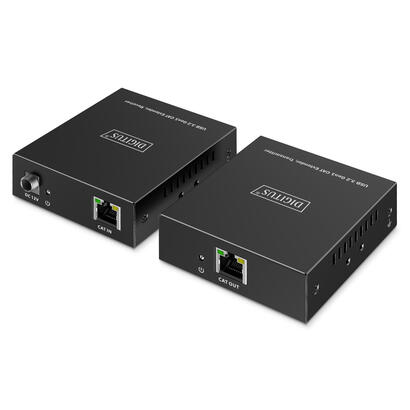 digitus-usb-extender-3xusb-a-1xusb-c-con-cat-cable-negro