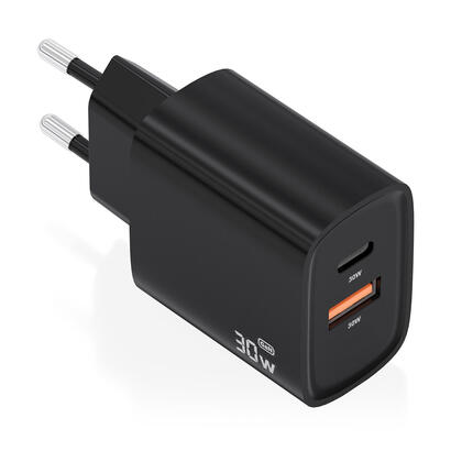 aisens-cargador-gan-30w-1xusb-c-pd30-qc40-1xusb-a-qc30-negro