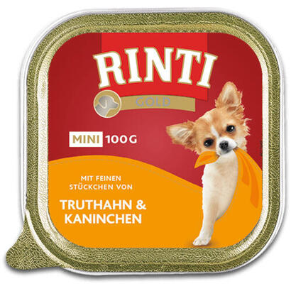rinti-gold-mini-turkey-with-rabbit-comida-humeda-para-perros-100g