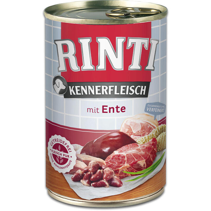 rinti-kennerfleisch-duck-comida-humeda-para-perros-400g