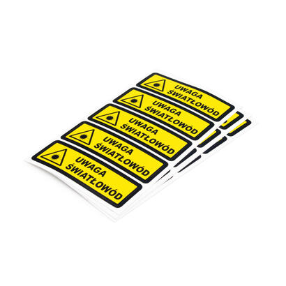 sticker-25x100mm-with-a-warning-triangle-and-the-text-caution-fiber-optic-20-pieces-4-sheets-of-5-pieces-each