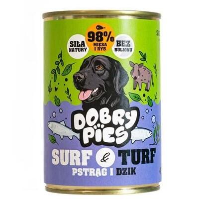 comida-humeda-para-perros-dobry-pies-surf-turf-trout-and-wild-boar-400g