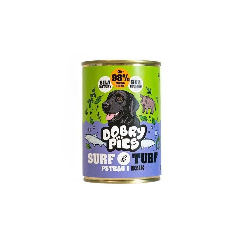 comida-humeda-para-perros-dobry-pies-surf-turf-trout-and-wild-boar-400g