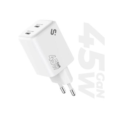 cargador-paredviaje-2xusb-c-gan-45w-pd-blanco-subblim-cargador-subblim-gan-45w-doble-usb-c