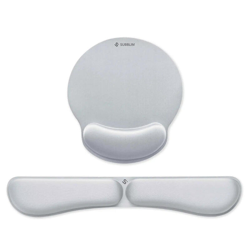 pack-de-reposamunecas-y-alfombrilla-ergonomica-subblim-ergo-memoryflex-plateadas