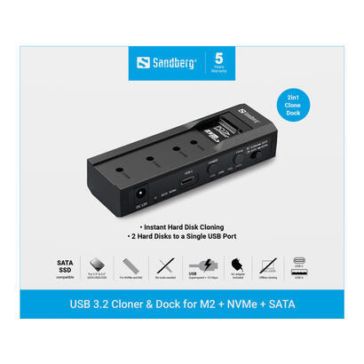 sandberg-usb-32-cloner-and-dock-for-m2-nvme-sata