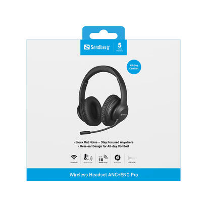auriculares-sandberg-bluetooth-headset-ancenc-pro-inalambrico-negro