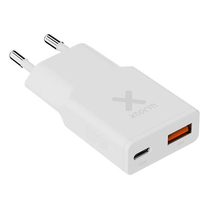 cargador-usb-de-viajepared-33w-go2-slimline-type-cusb-blanco-xtorm-salida-usb-c-pd-33-w-salida-usb-a-quick-charge-30-18-w
