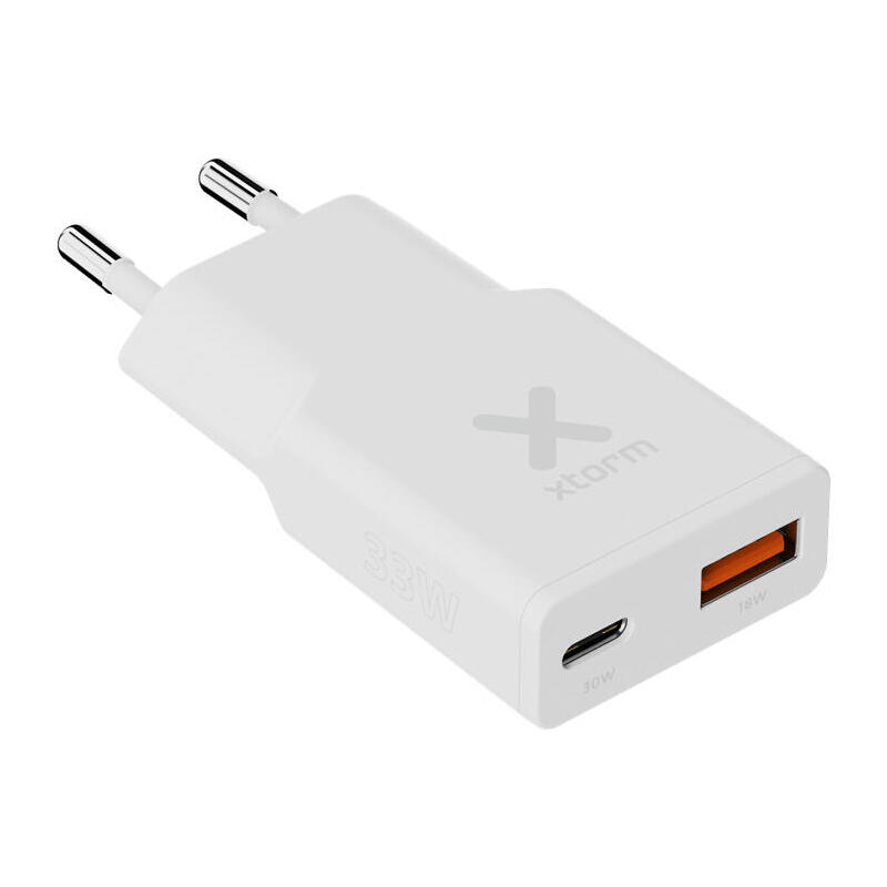 cargador-usb-de-viajepared-33w-go2-slimline-type-cusb-blanco-xtorm-salida-usb-c-pd-33-w-salida-usb-a-quick-charge-30-18-w