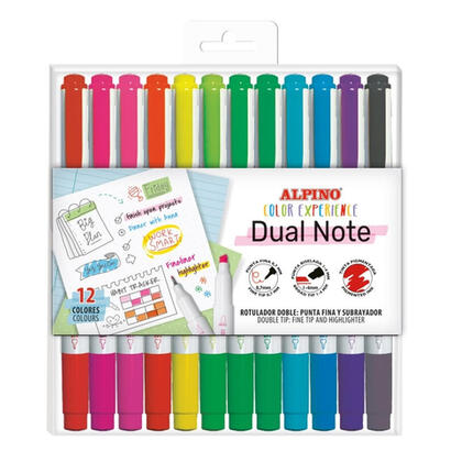 alpino-rotuladores-dual-note-punta-fina-y-punta-biselada-csurtidos-estuche-12-ud