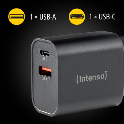 intenso-usb-ladegerat-1-x-usb-a-1-x-usb-c-30-watt-negro