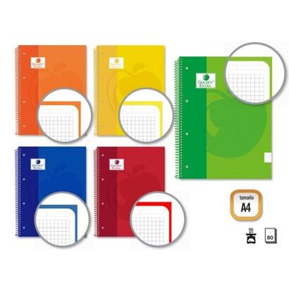 pack-de-5-unidades-golden-extra-cuaderno-espiral-a4-80-hojas-90grs-cuadricula-5x5-hojas-microperforadas-con-banda-de