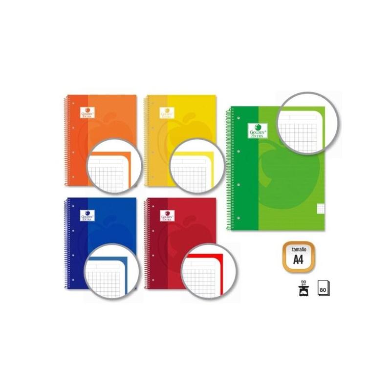 pack-de-5-unidades-golden-extra-cuaderno-espiral-a4-80-hojas-90grs-cuadricula-5x5-hojas-microperforadas-con-banda-de