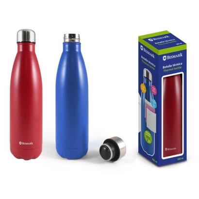 pack-de-6-unidades-bismark-botella-termica-500ml-aislamiento-de-vacio-de-doble-pared-tapon-hermetico-colores-rojo