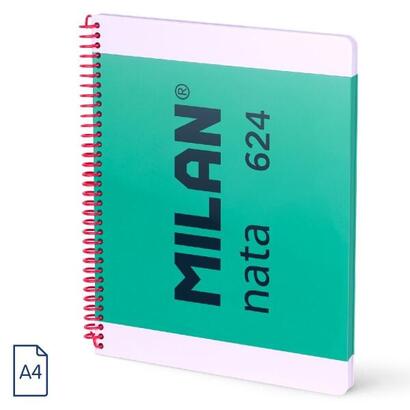 milan-nata-624-cuaderno-espiral-formato-a4-liso-80-hojas-de-95-grm2-microperforado-4-taladros-verde