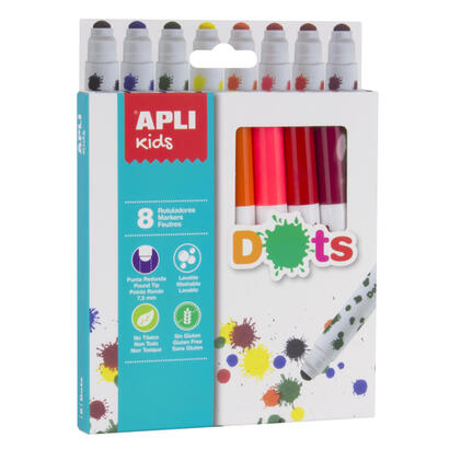 apli-kids-rotuladores-dots-o-144x137-mm-cuerpo-cilindrico-y-punta-redonda-bloqueada-de-o-75-mm-colores-surtidos-facilmente-lavab