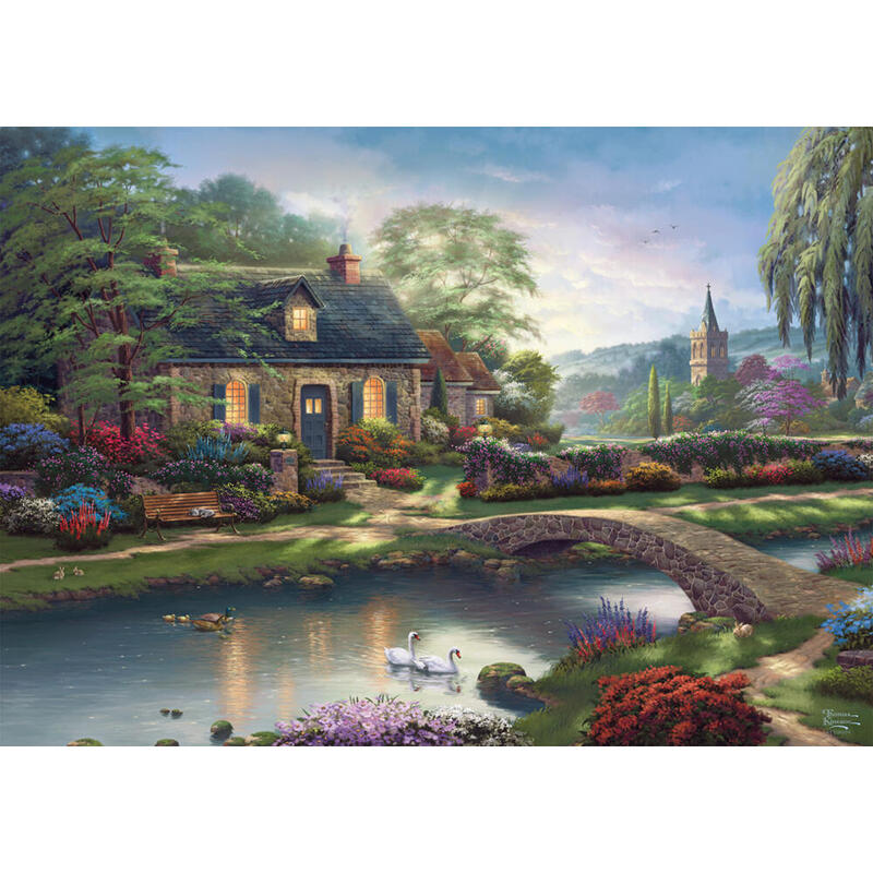 schmidt-spiele-thomas-kinkade-studios-stoney-creek-cottage-puzzle-1000-piezas-59775
