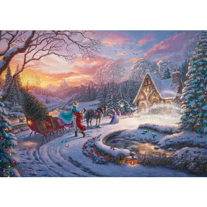 schmidt-spiele-thomas-kinkade-studios-disney-dreams-collection-cenicienta-trae-el-arbol-a-casa-puzzle-1000-piezas-58035
