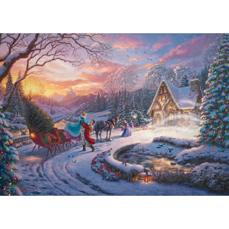 schmidt-spiele-thomas-kinkade-studios-disney-dreams-collection-cenicienta-trae-el-arbol-a-casa-puzzle-1000-piezas-58035