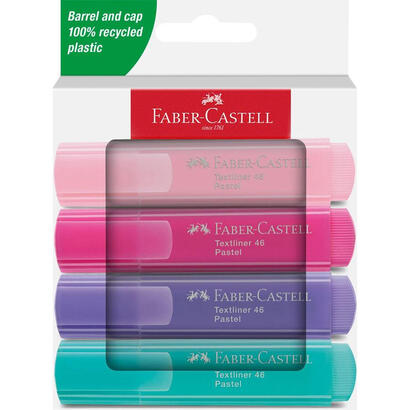 faber-castell-textliner-46-pastell-marcador-4-piezas-rosa-claro-rosa-purpura-turquesa