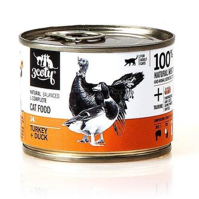 3coty-turkey-duck-for-adult-cats-180g