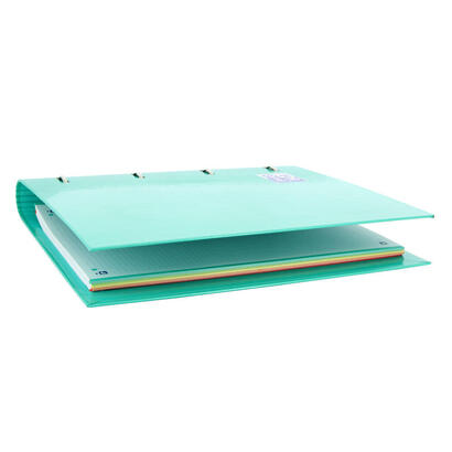 oxford-carpeta-4-anillas-classic-europeanbinder-c-recambio-100h-5x5-a4-ice-mint