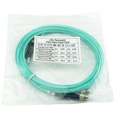 cable-blueoptics-sfp3333eu3mk-de-fibra-optica-e-infiniband-3-m-2x-st-color-aguamarina